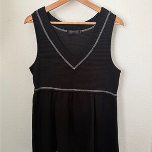 Fashion Brand Company Black Textured Tank Top